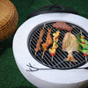 Large Garden BBQ Fire Pit Grill Bowl Stove Brazier Outdoor Yard Firepit with Lid