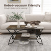 Modern Coffee Table 2-Tier Faux Marble Accent Table Snack End Table Living Room