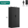 Metal Office Storage Cabinet Lockable Filing Cupboard 4 Shelves Black 180cm