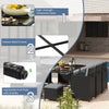 Outdoor Conversation Furniture Set w/ Ottomans-Grey