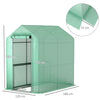 Walk in Garden Greenhouse w/Shelves Steeple Grow House 120 x 186 x 190 cm Green