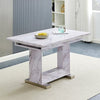 Lorence Extendable High Gloss Dining Table In Grey Marble Effect
