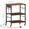 Kitchen Bakers Rack Steel Wood Multi Tier Microwave Oven Stand Coffee Bar Statio