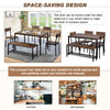 Dining Table Chair and Bench Set 6 Industrial Style Kitchen Dining Table Set