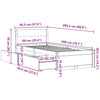 Bed Frame with Drawers 90x200 Solid Wood Pine T2L2
