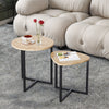 Modern Nesting Coffee Table Set Of 2 For Living Room, Wooden Coffee Table End