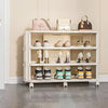 Shoe Rack with Wheels Entryway Hallway Shoes Organizer Storage Shelf Stand White