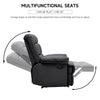 PU Leather Manual Recliner Chair Multifutional Seat w/Footrest for Living Room