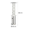 Gas Patio Heater Outdoor Heating 50 mBar 11.2 kW 360 ° View Portable Silver