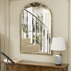 Traditional Arched Wall Mirror Gold Baroque Inspired Carved Framed Vanity Mirror