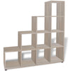 Staircase Bookcase Bookshelf Display Storage Box Unit Cubes 142 Oak Z1J7