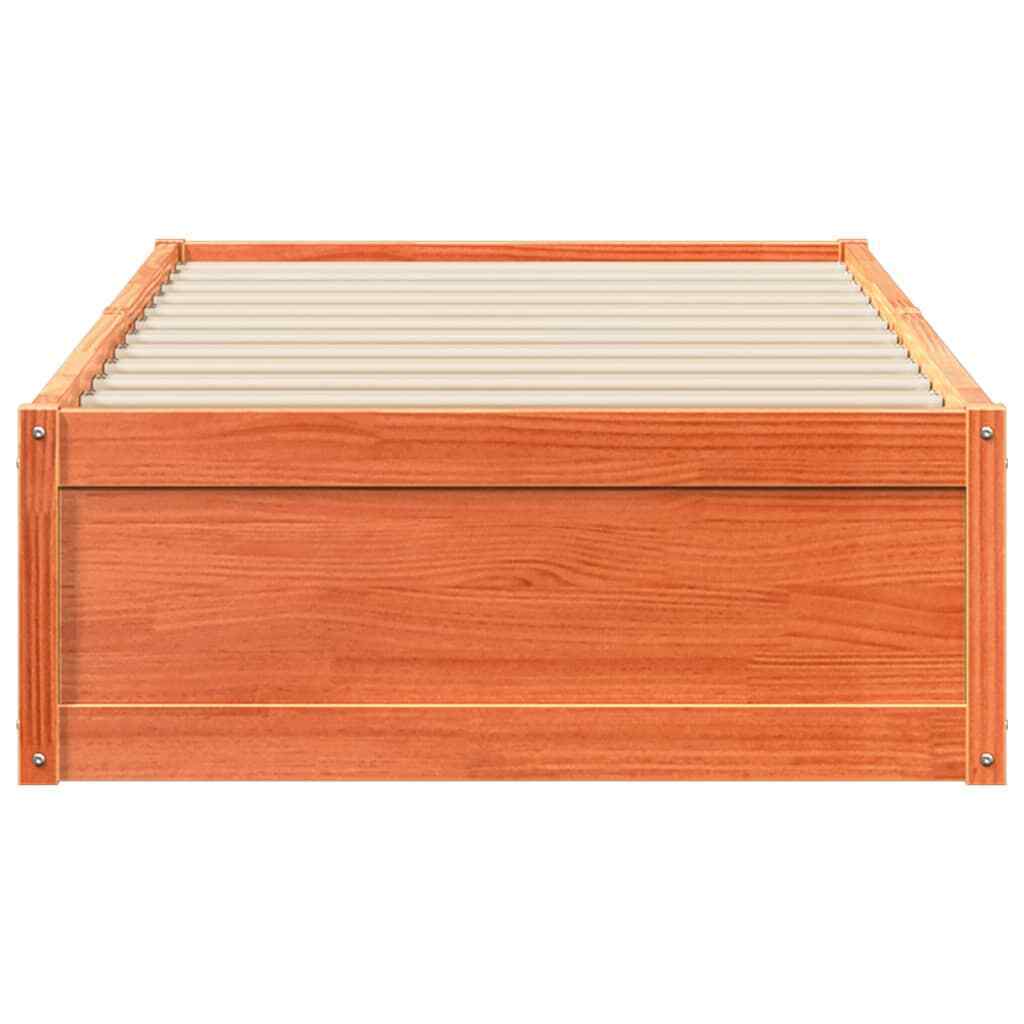 Bed Frame Wax Brown 90x200 Solid Wood Pine B5F0