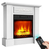 Electric Fire Suite White Freestanding Fireplace Mantel Heater Flame Surround Ff