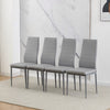 Modern Set of 4 Faux Leather Dining Chairs Padded Seat Kitchen Dinning Room Grey