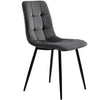 4 Pcs Velvet Dining Chairs Set Soft Padded Seat Metal Leg Modern Office Kitchen