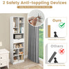 Floor Standing Display Rack Storage Cabinet with Drawer-White