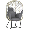 Egg Chair with Cushion, Headrest, Grey, Refurbished