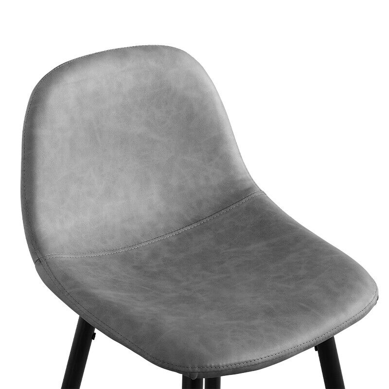 2X Bar Stools Fabric/Faux Leather Pub Chairs Breakfast Kitchen Metal Leg Modern