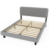 Double Size Upholstered Bed Frame w/ Sheep Plush Headboard，Wooden Slats Aytekbiy