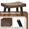 62CM Saddle Bar Stools Set of 2 Counter Height Barstools Dining Chairs Brown