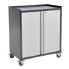 2 Doors Metal Office Filing Cabinet 2 Tier Shelf File Storage Cupboard on Wheels