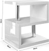 Wooden Coffee Table With Storage High Gloss Sofa End Table LED Light Living Room