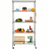 5Tier Metal Storage Rack on Wheels Shelving Wire Shelf Kitchen Office Stand Unit