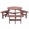 6 Seater Wooden Round Picnic Table Bench Set Garden Furniture Set Outdoor Park