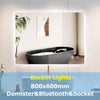 Bathroom Mirror w/ LED Illuminated Anti fog Shaver Socket Bluetooth Speaker Wall