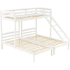 3FT Triple Sleeper Table Ladder Solid Pine Wooden Bunk Bed Children Single White