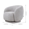 Swivel Accent Tub Chair Sofa Fabric Upholstered Armchair Sofa Lounge Living Room