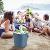 Portable Cooler Side Table 15L Wine Cooler 3-in-1 Outdoor Cocktail Drink Table