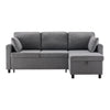 Pull Out Sofa Bed L Shape Corner Sofa with Reversible Chaise with Storage Grey