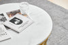 Nesting Coffee Table Set of 2 Living Room Marble Look Side End Table with Drawer