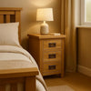 Oakcroft Narrow 3 Drawer Bedside Table – Nightstand with Storage Drawers – 38cm