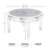 31.5in Large Round Mirrored Coffee Table with Crystal Edge Frame for Livingroom