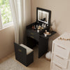 Modern Dressing Vanity Table Set with LED Mirror Stool Side Panel 2 Drawers