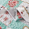 Flowers Patchwork Bedspread Quilted Coverlet Set Bedding Pillowcase Double Size