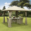 3m x 3m Gazebo Marquee Heavy Duty Garden Tent Showerproof Full Side Curtains