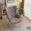 Tufted Velvet Buttoned Wingback Armchair Upholstered Accent Chair Single Sofa UK