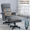 Swivel Recliner Chair and Footstool, Upholstered Armchair with Massage Function