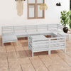 10 Piece Garden Lounge Set White Solid Wood Pine vidaXL