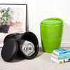 Storage Stool w/ Faux Leather Ottoman Seat Toys Holder ABS Plastic Foam | 51cm