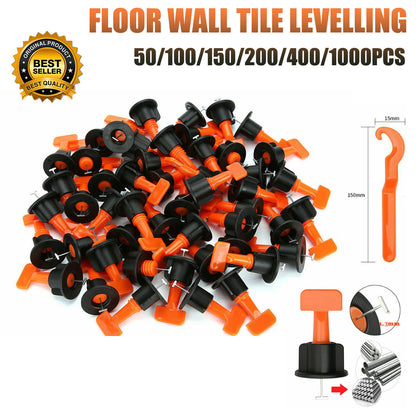 50/1000pcs Tile Leveling System Kit Reusable Tile Spacer Wall Floor Clips Tools
