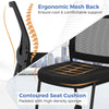Office Reception Chairs Armless Waiting Room Chair with Wheels Set of 2