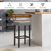 Set of 2 Saddle Bar Stools Backless Counter Stool W/ Upholstered Sponge Cushion