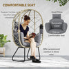 Egg Chair with Cushion, Headrest, Grey, Refurbished