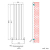 Vertical Radiator Anthracite White Black Flat Panel Modern Tall Rads Double 1800