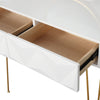 White Dressing Table Vanity Makeup Desk Set w/ Round Mirror Stool Drawer Bedroom