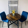 Small Round Dining Table for 4 People Metal Legs Industrial Kitchen Table 80cm